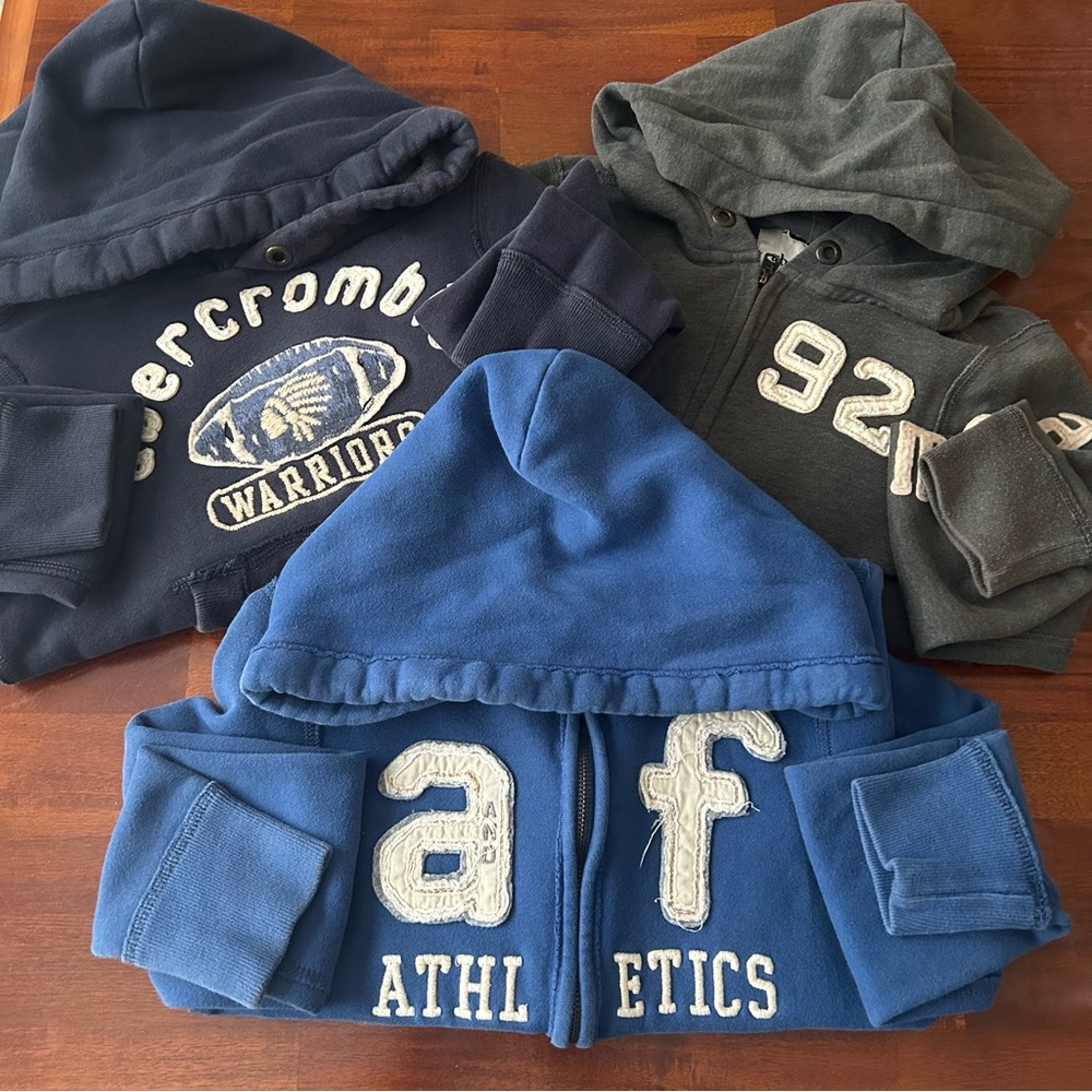 Boys Abercrombie Kids Muscle Hoodie Sweatshirt Bundle Lot of 3 - Small